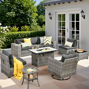 9-Piece Outdoor Furniture Set with 7.68'' Wide Armrests
