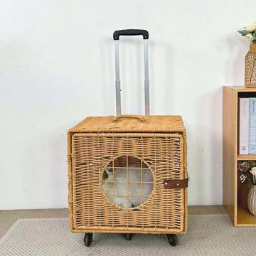 Airline Approved on Wheels Puppy s Carrier Case Stroller Trolley Pet Bag Travel Suitcase