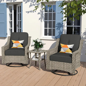 Conversation Set 3-Piece PAD Series,Swivel Chair