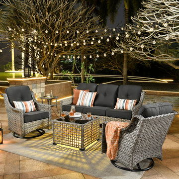 Conversation Set 5-Piece, PAD Series,Included Swivel Chair