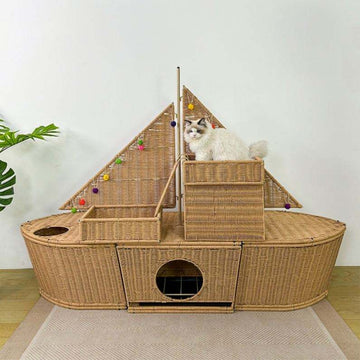 Large People and Pets Share Hand-woven Cat Bed Dog Bed Sailboats Pets Interactive Furniture Pet House