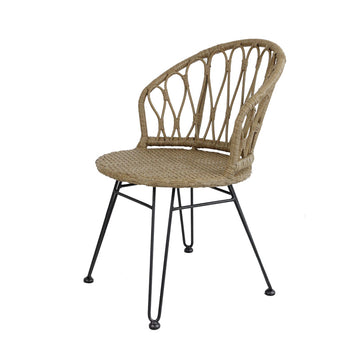 Balcony outdoor tea table and chair combination, guesthouse courtyard leisure, Nordic style, hand-woven rattan chair