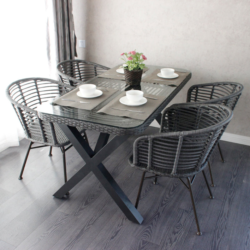 Outdoor Furniture Set: Garden Rattan Chairs for Outdoor Relaxation Waterproof and UV-Resistant Woven Rattan Table and Chairs for Patio and Balcony