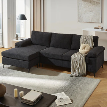 100.40" Reversible Chaise Sofa Wide-Wale Corduroy