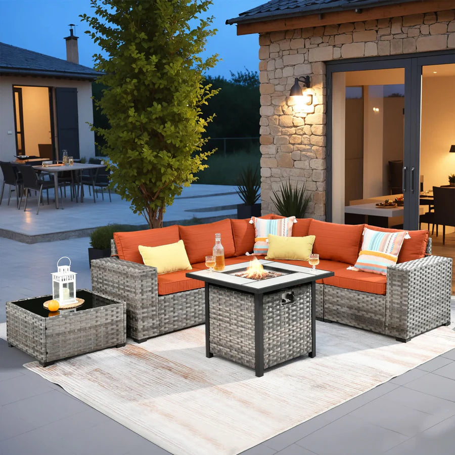 7-Piece Outdoor Furniture Set with 7.68'' Wide Armrests