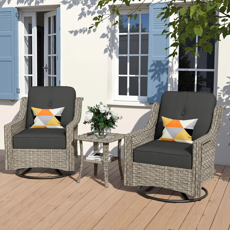 Conversation Set 3-Piece PAD Series,Swivel Chair