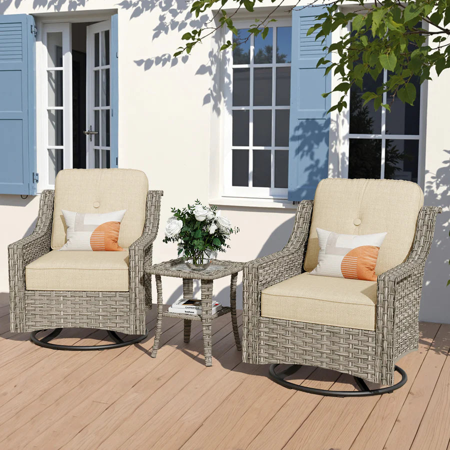 Conversation Set 3-Piece PAD Series,Swivel Chair