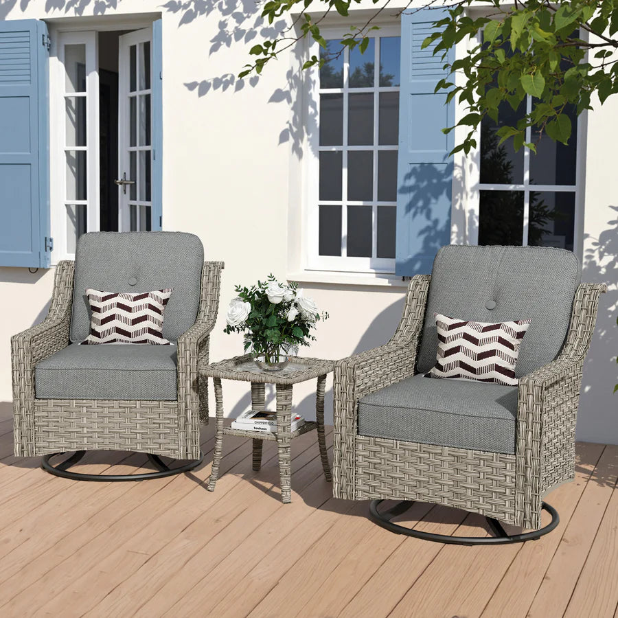 Conversation Set 3-Piece PAD Series,Swivel Chair
