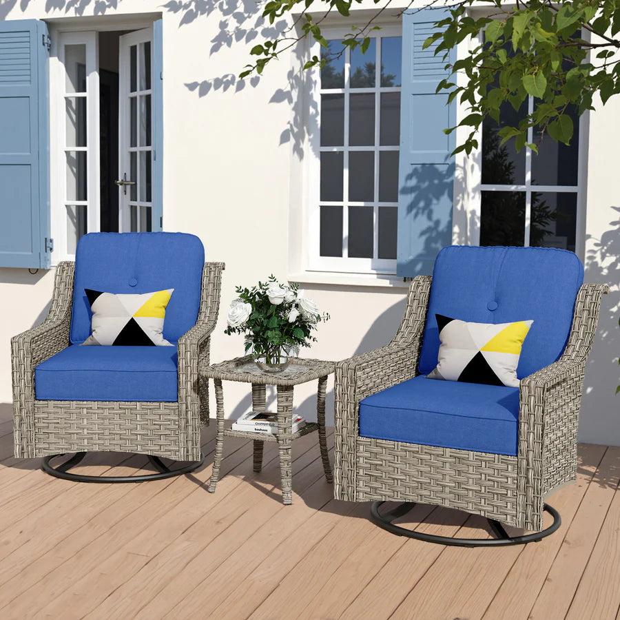 Conversation Set 3-Piece PAD Series,Swivel Chair