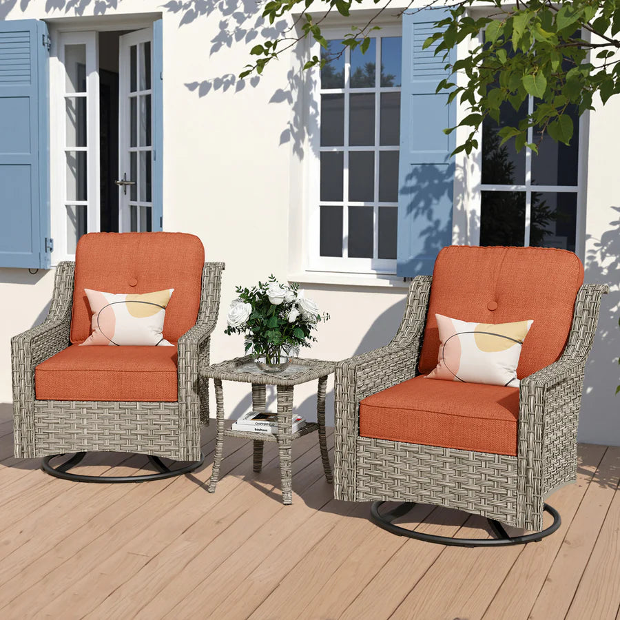 Conversation Set 3-Piece PAD Series,Swivel Chair