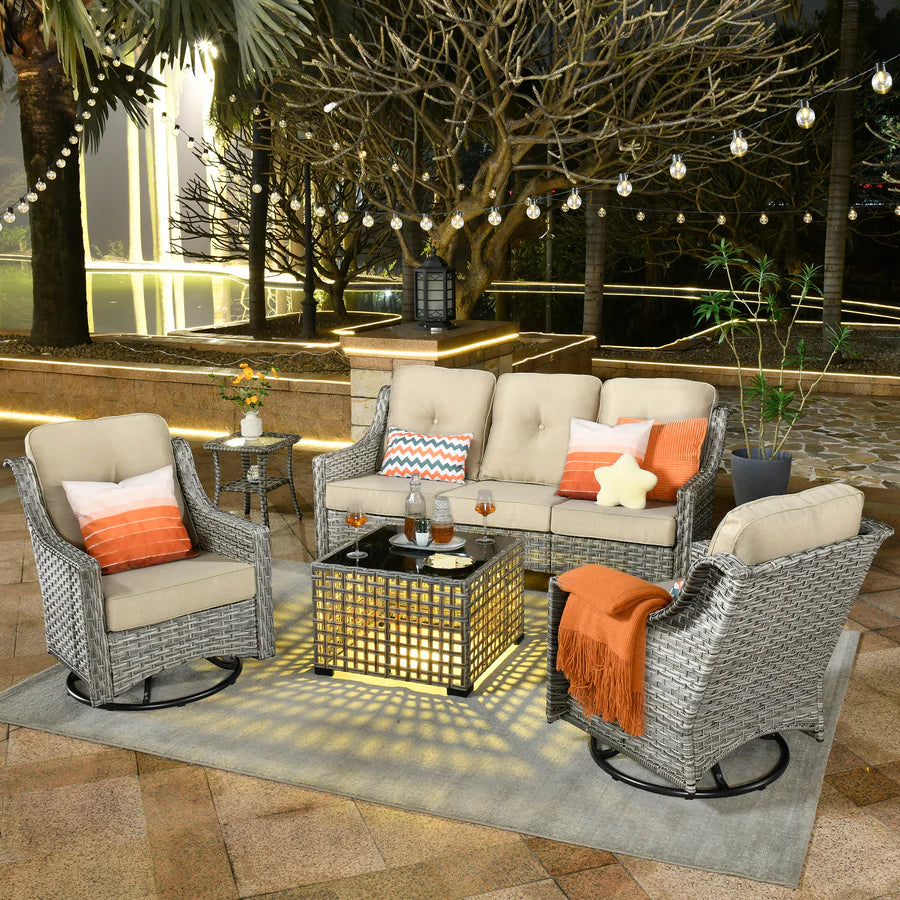 Conversation Set 5-Piece, PAD Series,Included Swivel Chair
