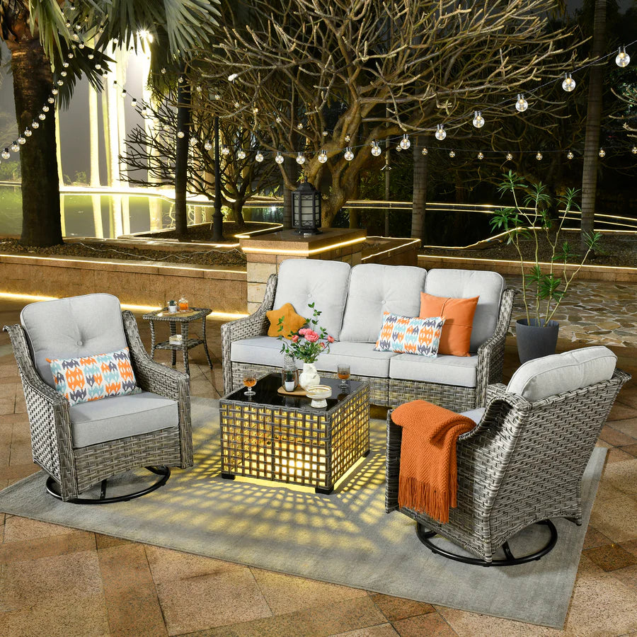 Conversation Set 5-Piece, PAD Series,Included Swivel Chair