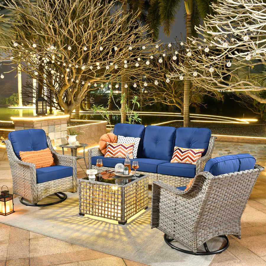 Conversation Set 5-Piece, PAD Series,Included Swivel Chair