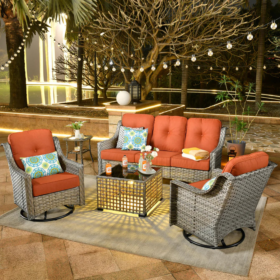 Conversation Set 5-Piece, PAD Series,Included Swivel Chair