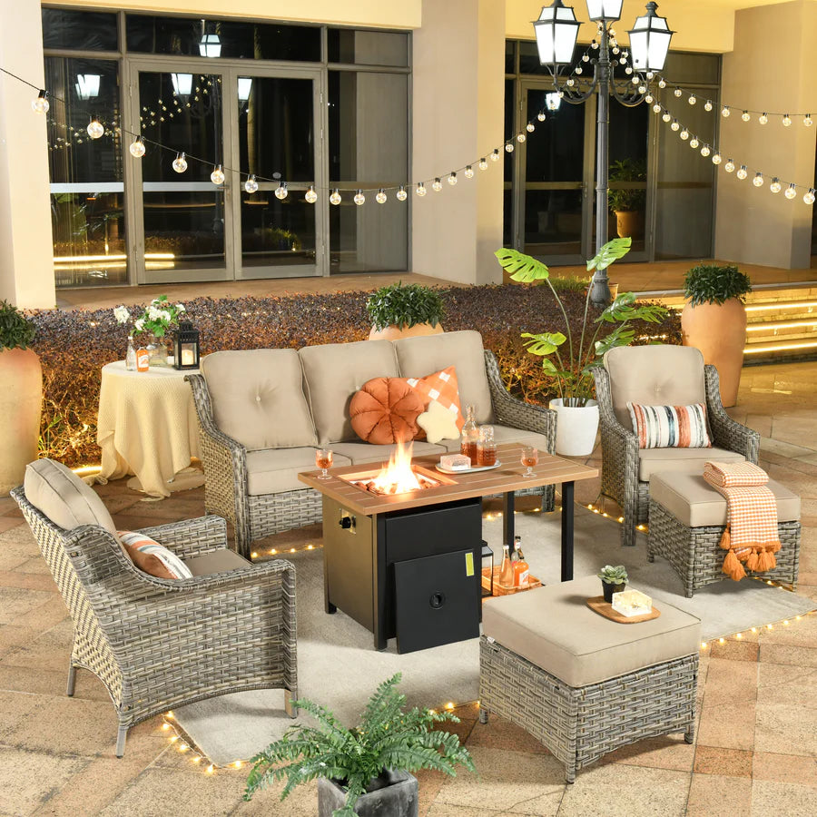 Conversation Set 6-Piece PAD Series include 46"Fire Pit Table