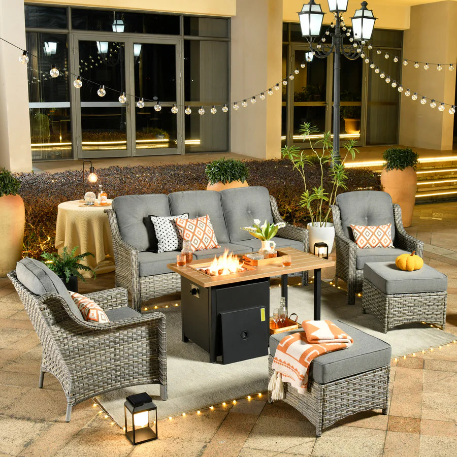 Conversation Set 6-Piece PAD Series include 46"Fire Pit Table