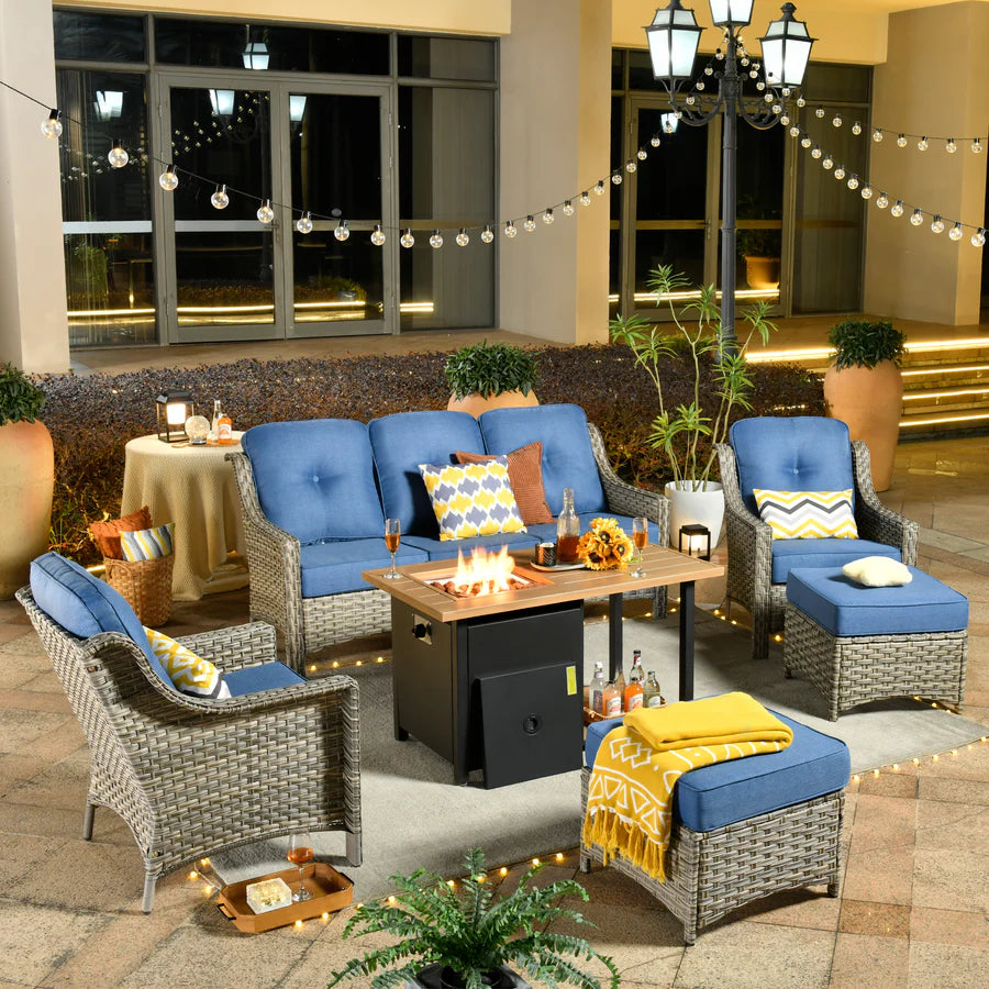 Conversation Set 6-Piece PAD Series include 46"Fire Pit Table