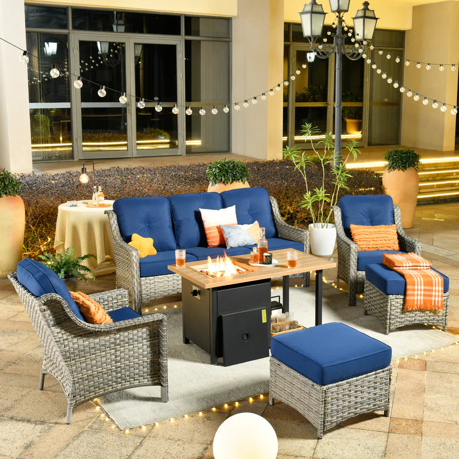 Conversation Set 6-Piece PAD Series include 46"Fire Pit Table