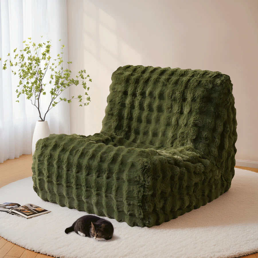 Luxurious Fluffy Faux Fur Bean Bag Couch