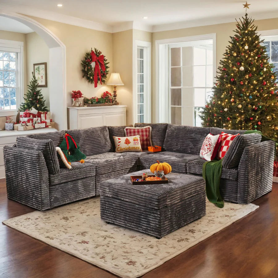 Oversized Modular Sectional Couch, Cloud Couches for Living Room,Deep Seat Upholstered Convertible Sleeper Sofa
