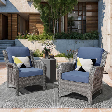 Patio Chairs 2-Piece Kenard Curved Handrest