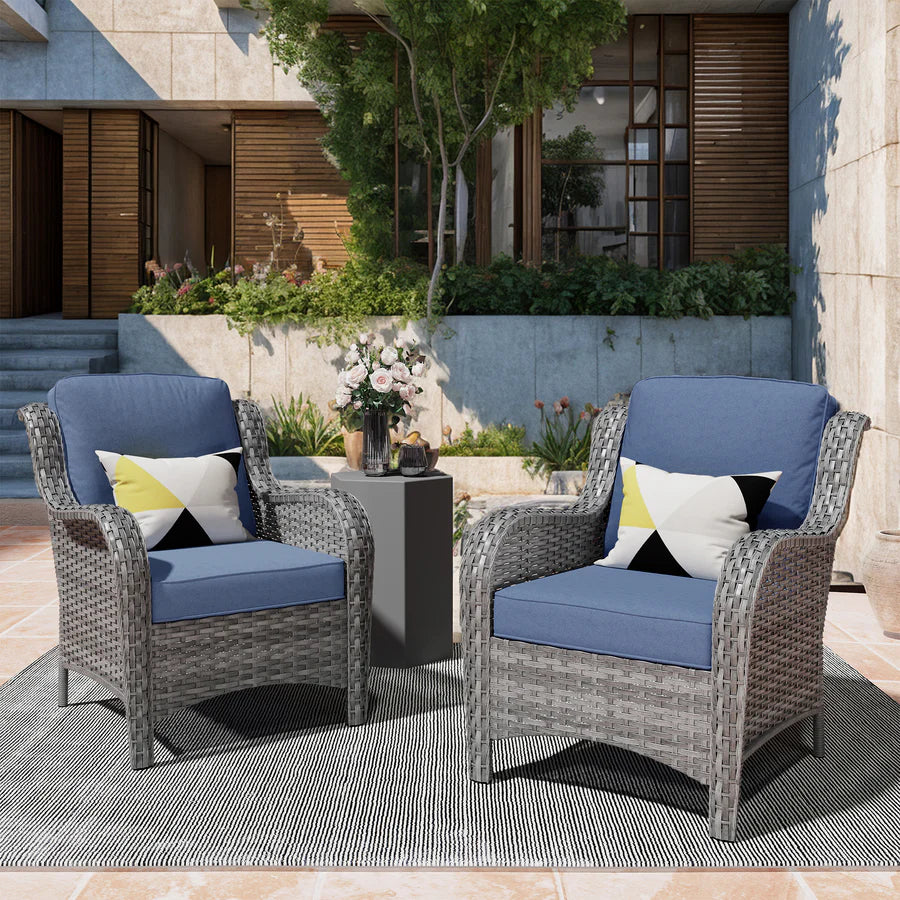 Patio Chairs 2-Piece Kenard Curved Handrest