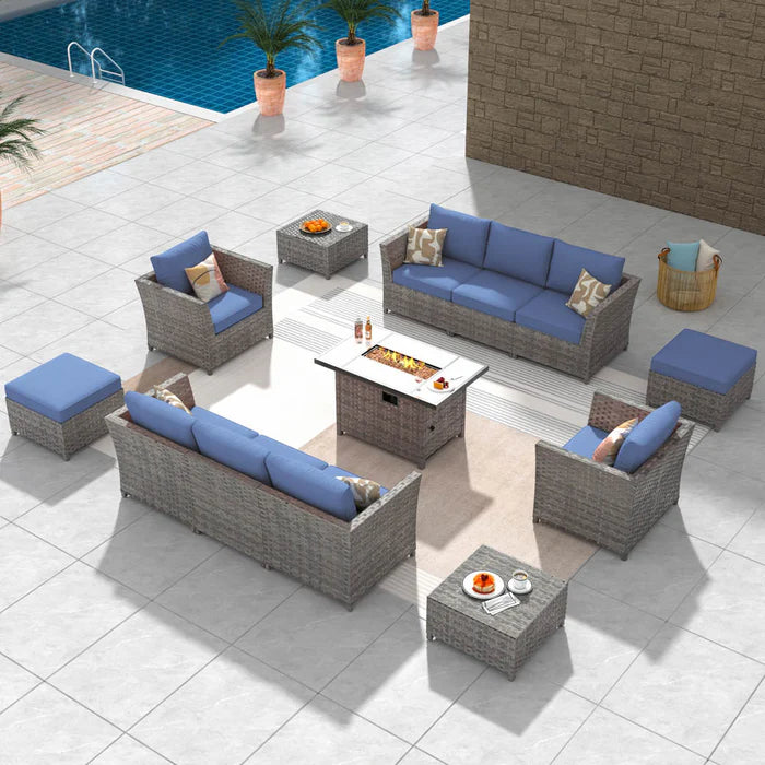 Patio Conversation Set 6-Piece with 30' Fire Pit Table and Kenard Set