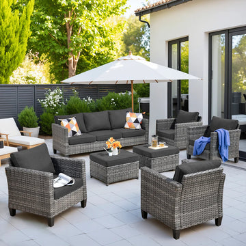 Patio Furniture Set New Vultros 7-Piece High Back with Cushions