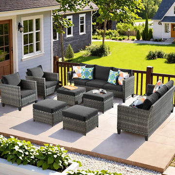 Patio Furniture Set New Vultros 8-Piece High Back with Cushions