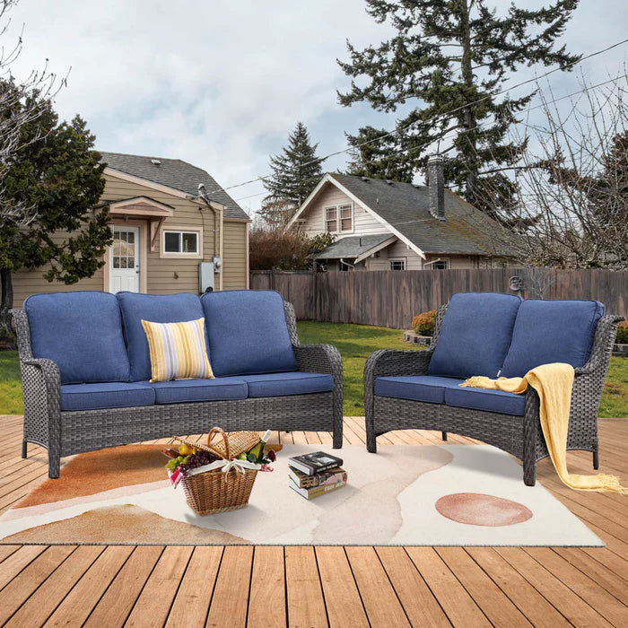 Patio Kenard 2-Piece Conversation Set with Loveseat and Three-seat Couch