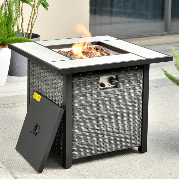 Patio Propane Outdoor 30'' Fire Pit Table with Lid for Pet Sofa Series