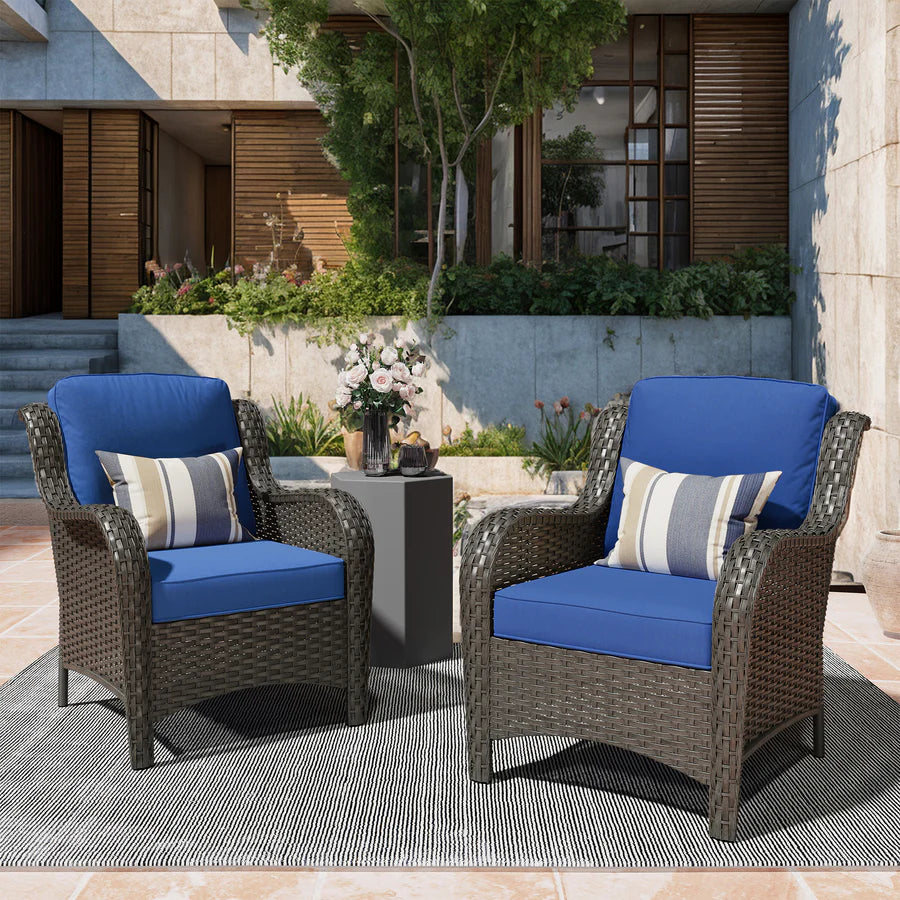 Patio Chairs 2-Piece Kenard Curved Handrest