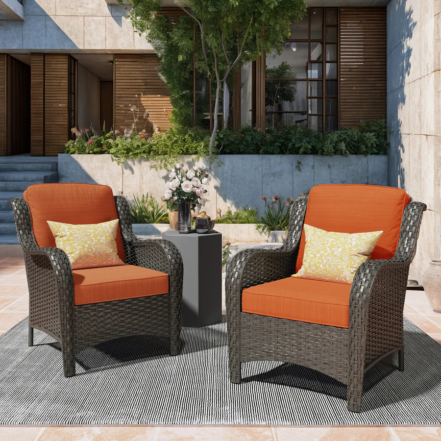 Patio Chairs 2-Piece Kenard Curved Handrest