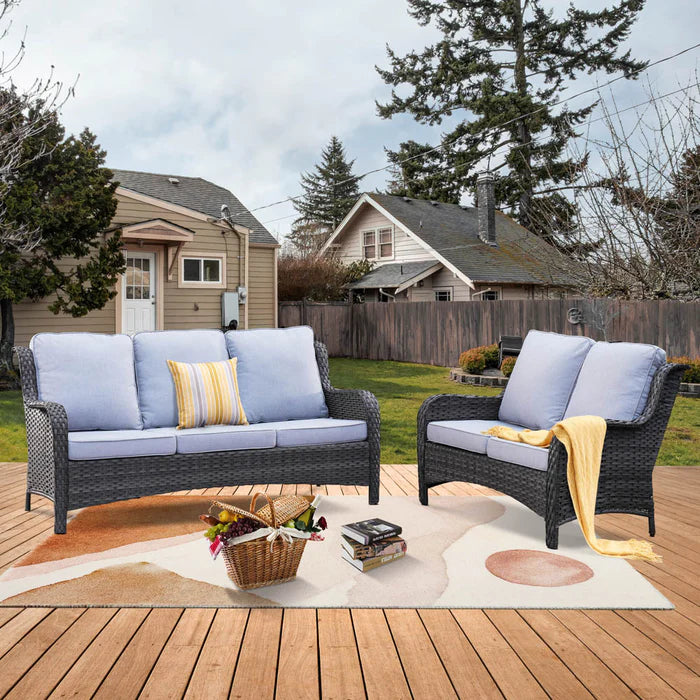 Patio Kenard 2-Piece Conversation Set with Loveseat and Three-seat Couch
