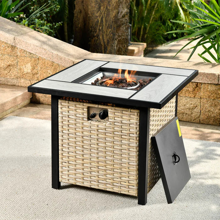 Patio Propane Outdoor 30'' Fire Pit Table with Lid for Pet Sofa Series