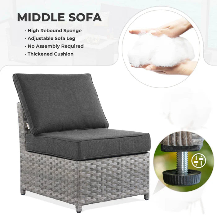 New Rimaru Series Patio Furniture Set 7-Piece include Swivel Chairs Set Partially Assembled