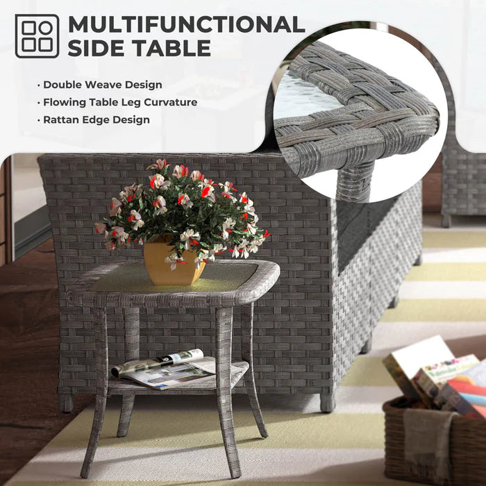 New Rimaru Series Patio Furniture Set 9-Piece include Swivel Chairs Set Partially Assembled