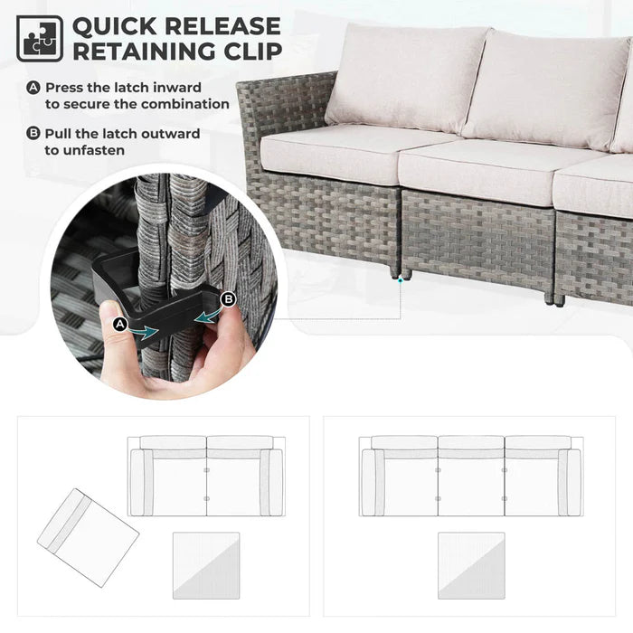 New Rimaru Series Patio Furniture Set 13-Piece include Swivel Chairs Set Partially Assembled