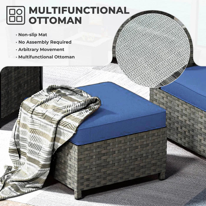 New Rimaru Series Patio Furniture Set 9-Piece include Swivel Chairs Set Partially Assembled