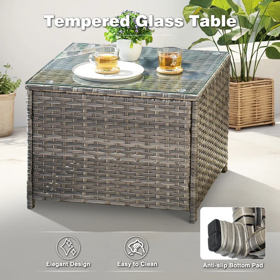 Patio Furniture Set 6-Piece with Table Kenard Curved Handrest