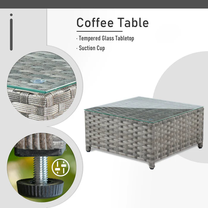 Patio Furniture Set 10-Piece include 42"Rectangle Fire Pit Table, Partially Assembled,BRS Series