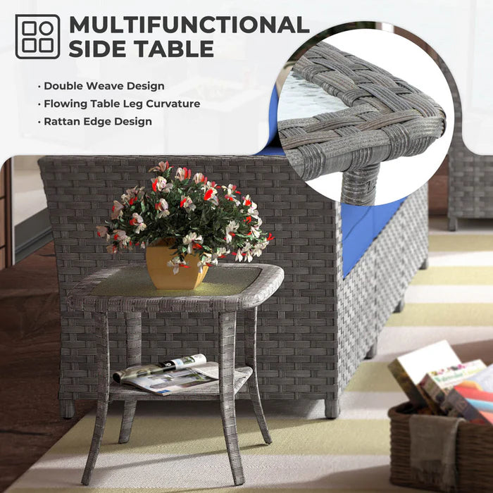 New Rimaru Series Patio Furniture Set 16-Piece include Swivel Chairs and 42"Rectangle Fire Pit Table Partially Assembled