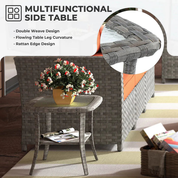 New Rimaru Series Patio Furniture Set 16-Piece include Swivel Chairs and 42"Rectangle Fire Pit Table Partially Assembled