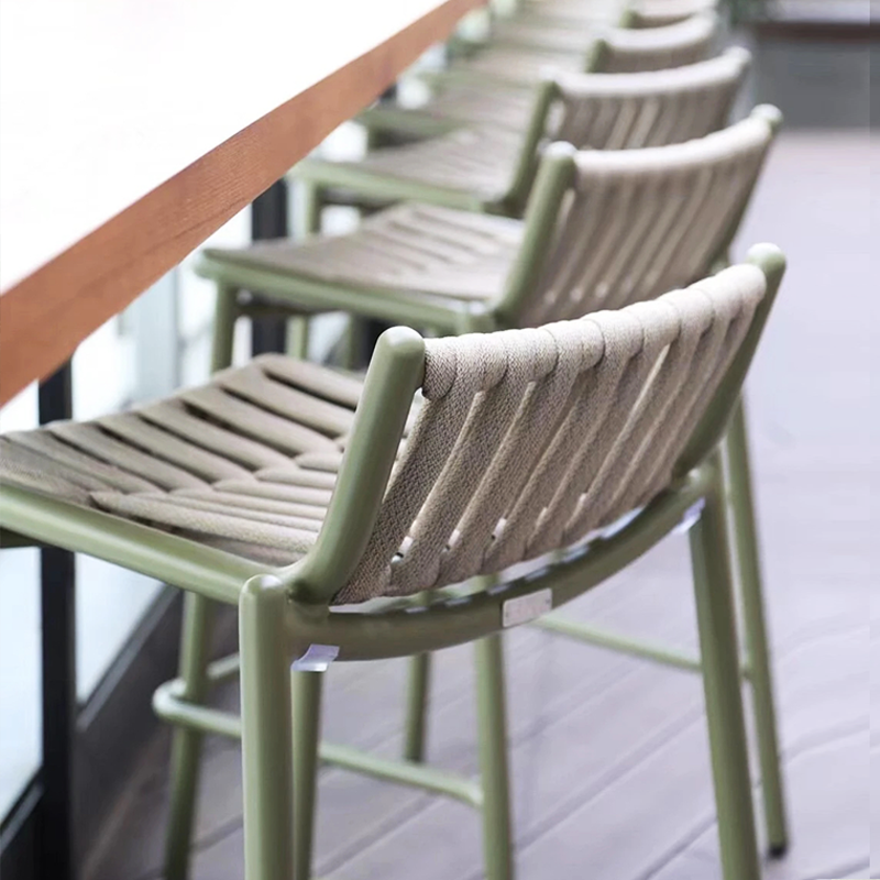 Outdoor table and chair rattan chair three-piece set courtyard garden terrace outdoor hotel restaurant bar counter coffee shop high-end