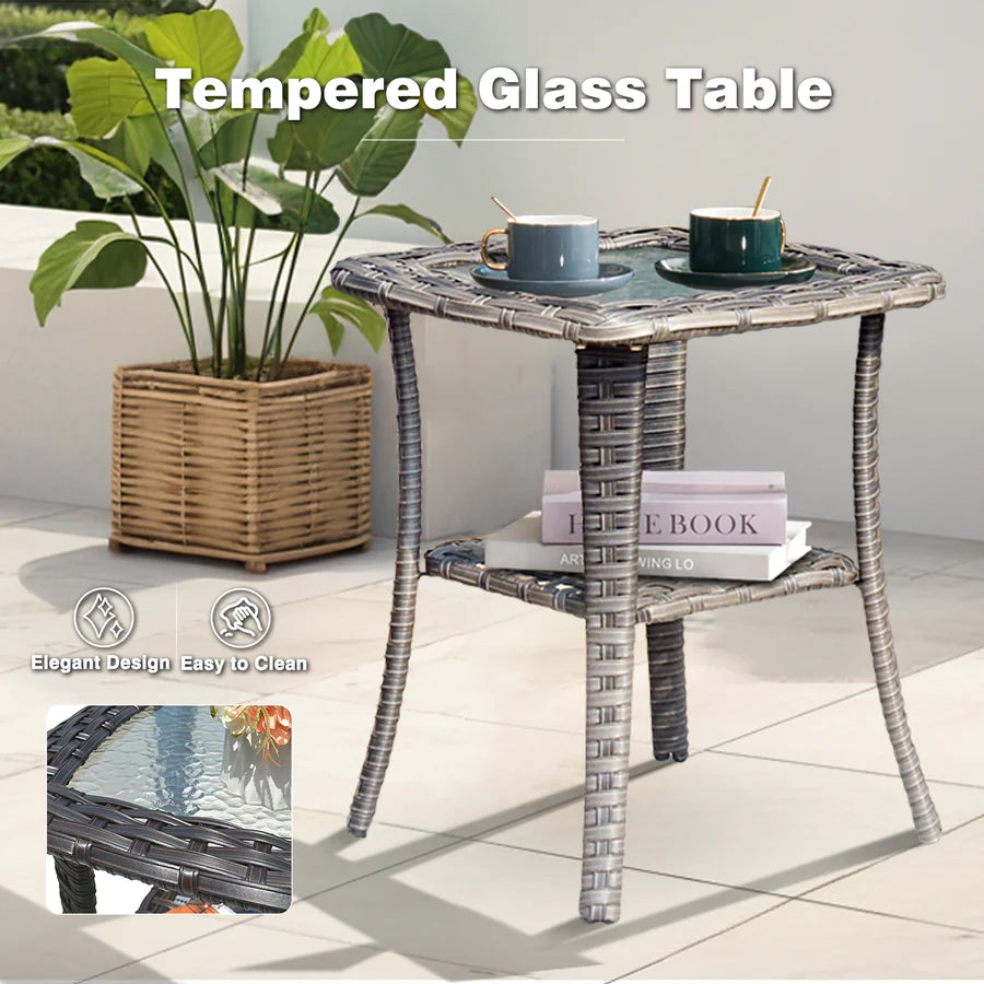 Patio Conversation Set 10-Piece with Rocking Chairs and Table Kenard
