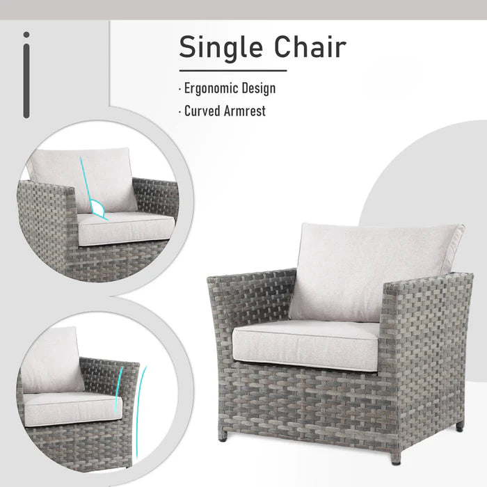 Patio Furniture Set 10-Piece include 42"Rectangle Fire Pit Table&Swivel Chairs, Partially Assembled,BRS Series