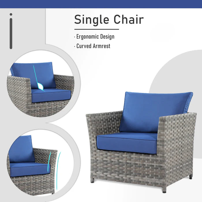 Patio Furniture Set 10-Piece include 42"Rectangle Fire Pit Table&Swivel Chairs, Partially Assembled,BRS Series