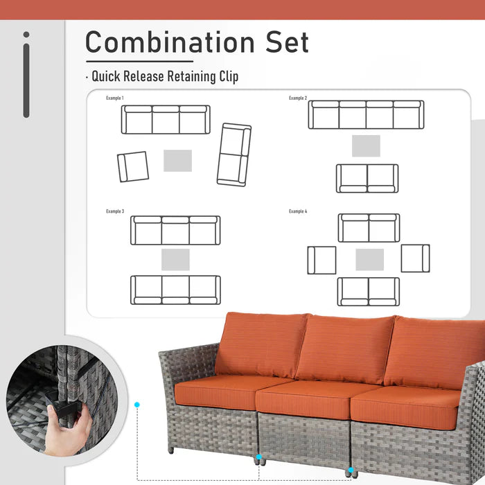 Patio Furniture Set 13-Piece include 42"Rectangle Fire Pit Table, Partially Assembled,BRS Series