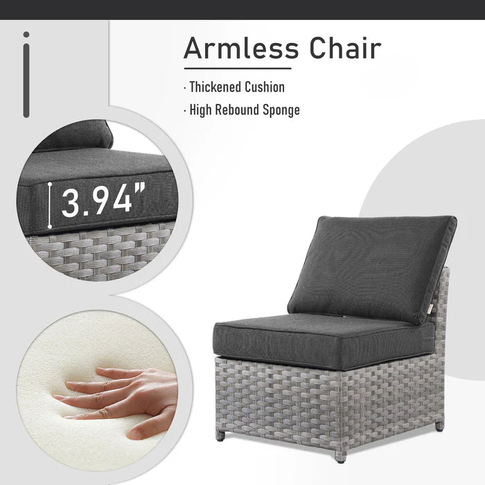 Patio Furniture Set 10-Piece include 42"Rectangle Fire Pit Table&Swivel Chairs, Partially Assembled,BRS Series