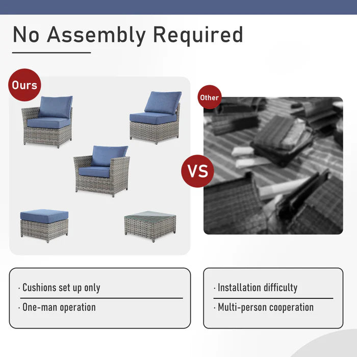 Patio Furniture Set 10-Piece include 42"Rectangle Fire Pit Table, Partially Assembled,BRS Series